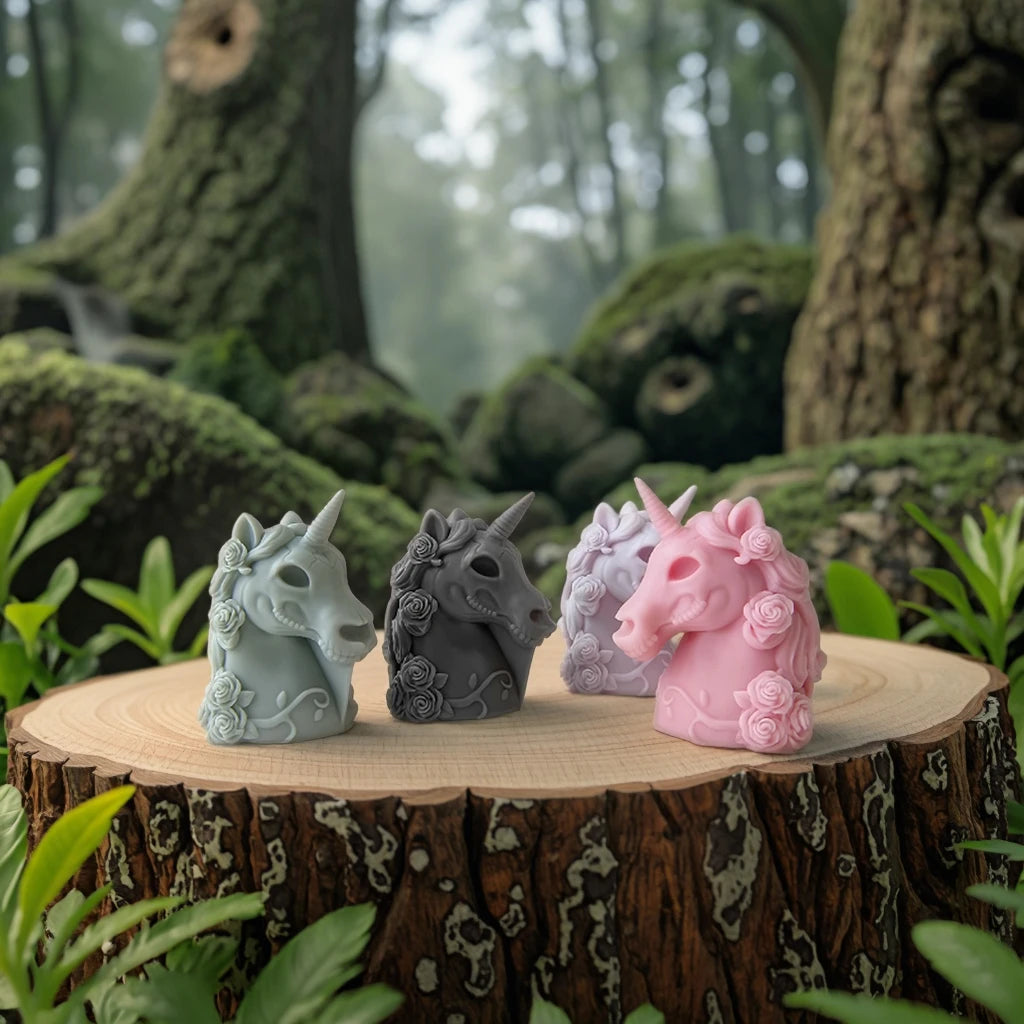 3D unicorn Candle Silicone Molds Aromatherapy Candle Mould Diy Animal Candle Gypsum Glue Drop Ornaments Silicone Moulds