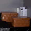 Leather Totes Storage Bag with Handle Closet Organizer for Tshirts Pants Wardrobe-for Living Room