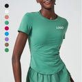 Womens Short Sleeve Breathable Ice Cooling Gym Shirts Quick Dry Fitness Top Wicking Moisture Workout Athletic Running