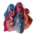 Fashion Gradient Colour Crinkle Pleated Polyester Chiffon Scarf Malaysia Ombre Pleat Chiffon Ready Hijab Head Scarf