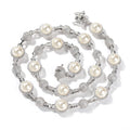 Trendy Europe and America Brass Cubic Zirconia Ball Beaded Shell Pearl Chain Fashion Jewelry Choker Necklace for Women Men
