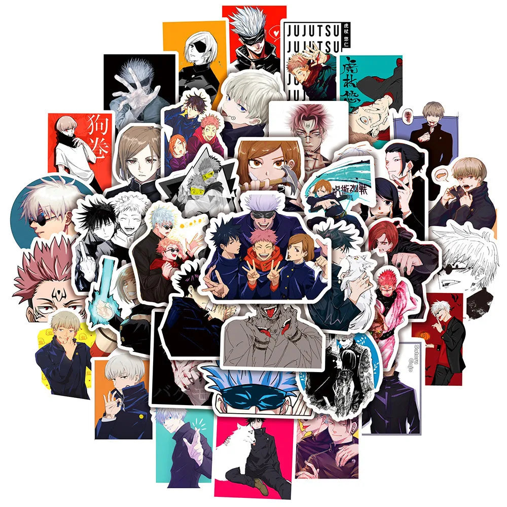 50PCS Japanese Anime Jujutsu Kaisen Skateboard Stickers for Teens Christmas Gift