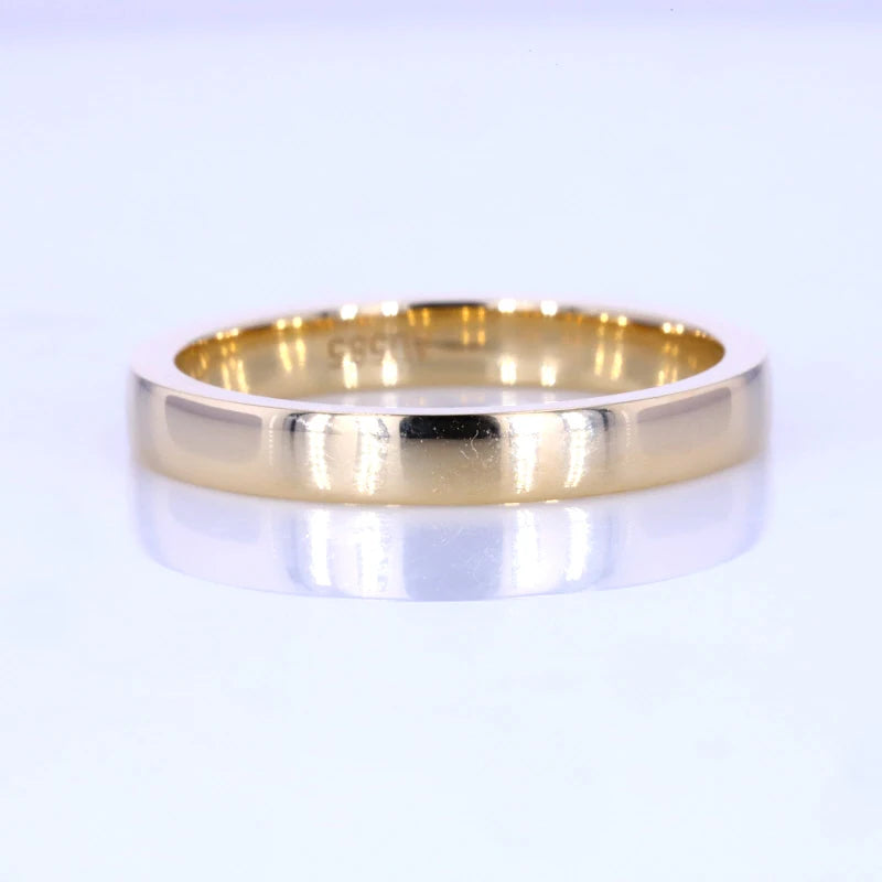 Customize Design Wedding Ring 9k 14k 18k Solid Gold Silver Plain Band Ring for Woman Man