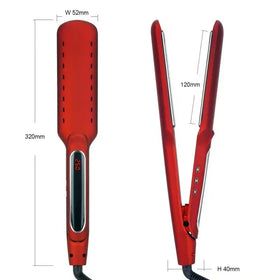 Pro Hair Straightener Titanium LED Tourmaline OEM Power PLUG Flat Iron Hot Salon 250C/480F High Temperature Black 1 3/4'' Size