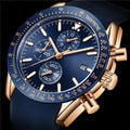Men Luxury Chronograph Watch Stainless Steel Wristwatch Quartz Montre Pour Hommes Silver Watch for Men