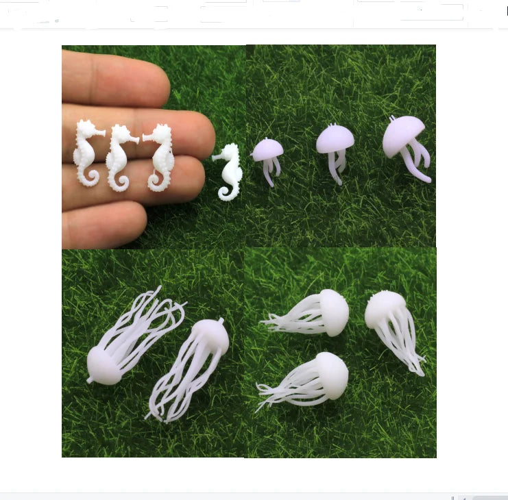 Epoxy Filling Material Ocean Animal Resin 3D Mini Jellyfish Sea Horse Luminous for Diy Jewelry Making Accessories Supplies Kit
