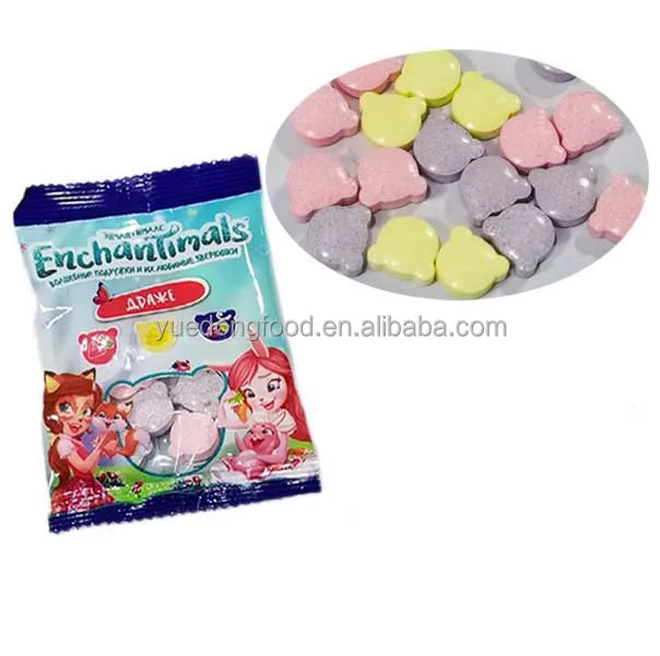 Wholesale HACCP Certified Futai Brand 20g Bear Sugar Dextrose Tablet Candy Fruity Glucose Flavored Pressed Boxed