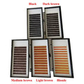 LashPlus Customized logo Dark Brown Blonde Black Wholesale Price Colorful False Eyebrow Extensions