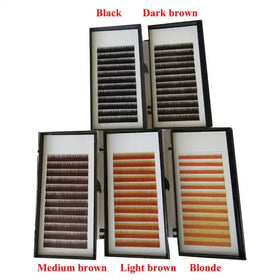LashPlus Customized logo Dark Brown Blonde Black Wholesale Price Colorful False Eyebrow Extensions