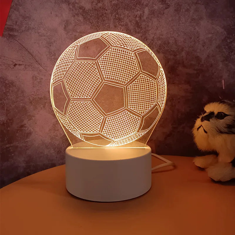 Led Night Light Acrylic Table 3D Night Lamp for 3d Illusion Led Night Light Abs with Acrylic
