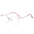 NatuweCo 2025 Rimless Anti Blue Light Glasses Unique Square Optical Frame 6 Colors UV400 Protection Temple Solid Computer