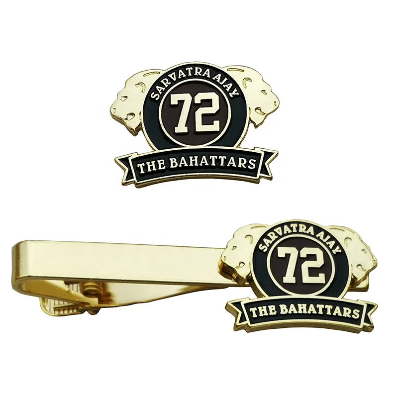Tie Clip Manufacturer Supplier Customised Logo Metal Cuff Links Men Cufflinks Tie Pins With Box Packaging