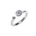 Factory Wholesale Bubble Moissanite Ring D Color 0.5Carat 1Carat Adjustable 925 Sterling Silver Moissanite Ring for Women