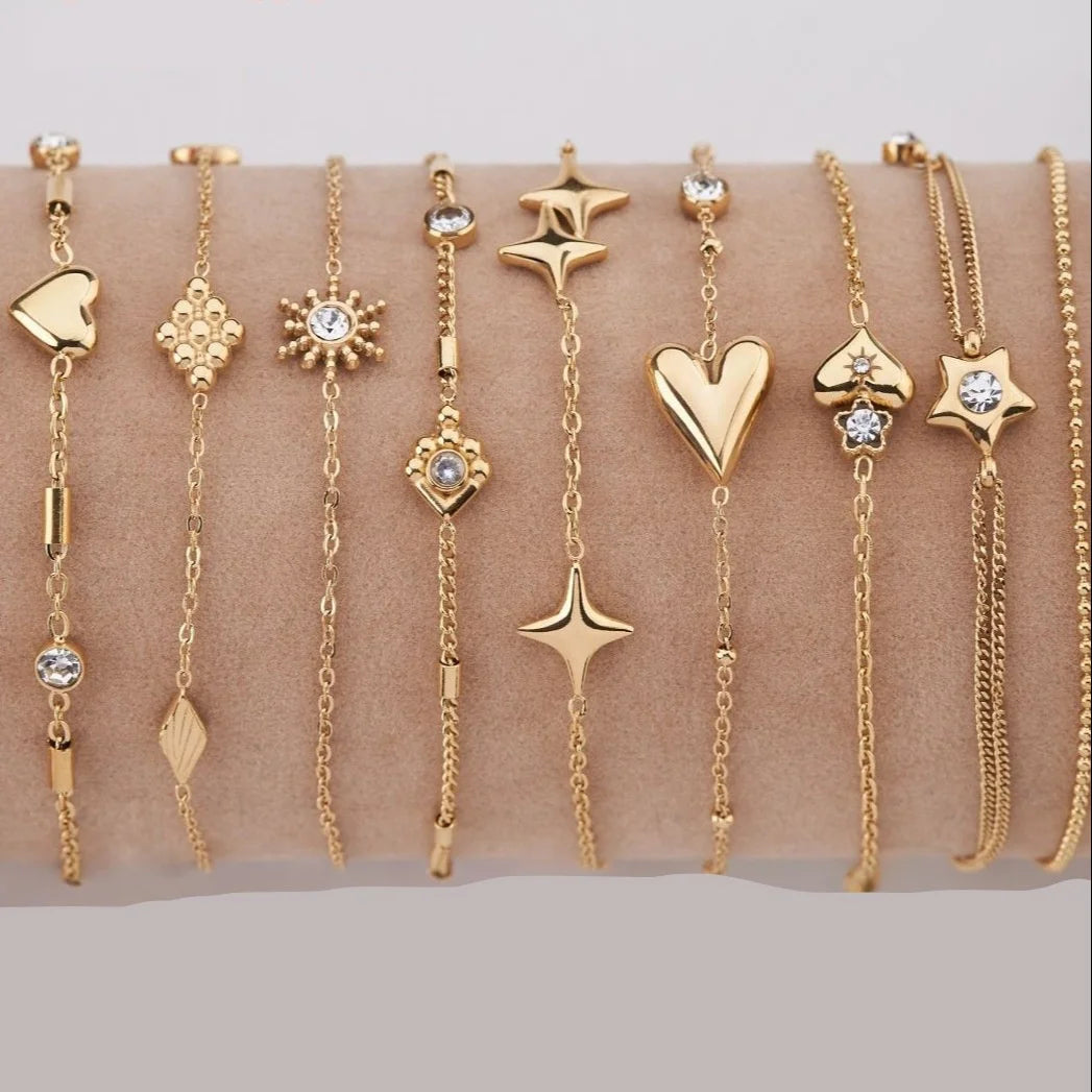 European American Luxury Style High-End Zircon Gold-Plated Adjustable Bracelet Popular Fashion Cross-Border Charm Bracelet