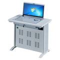 Modern Metal Flip Computer Desk with Revolving and Removable Cover for Students New Design School Computer Room Furniture