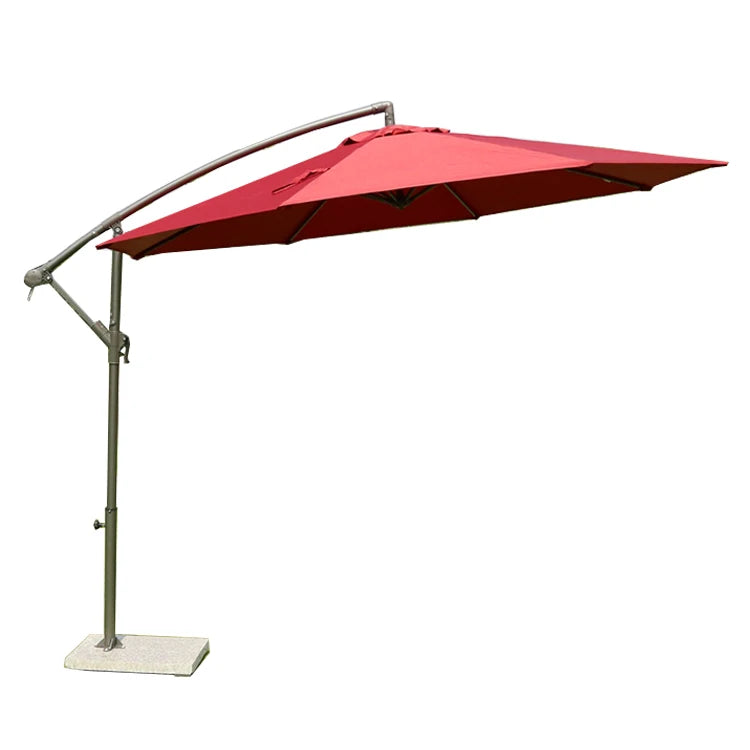 FEAMONT 10ft Straight Patio Parasol Single Design Red Steel Rotating Hanging Umbrella Wholesale