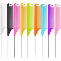KUACHI Wholesale Salon Plastic Hair Comb Custom Logo Plastic Metal Comb Hair Shop Portable Parting Comb for Women