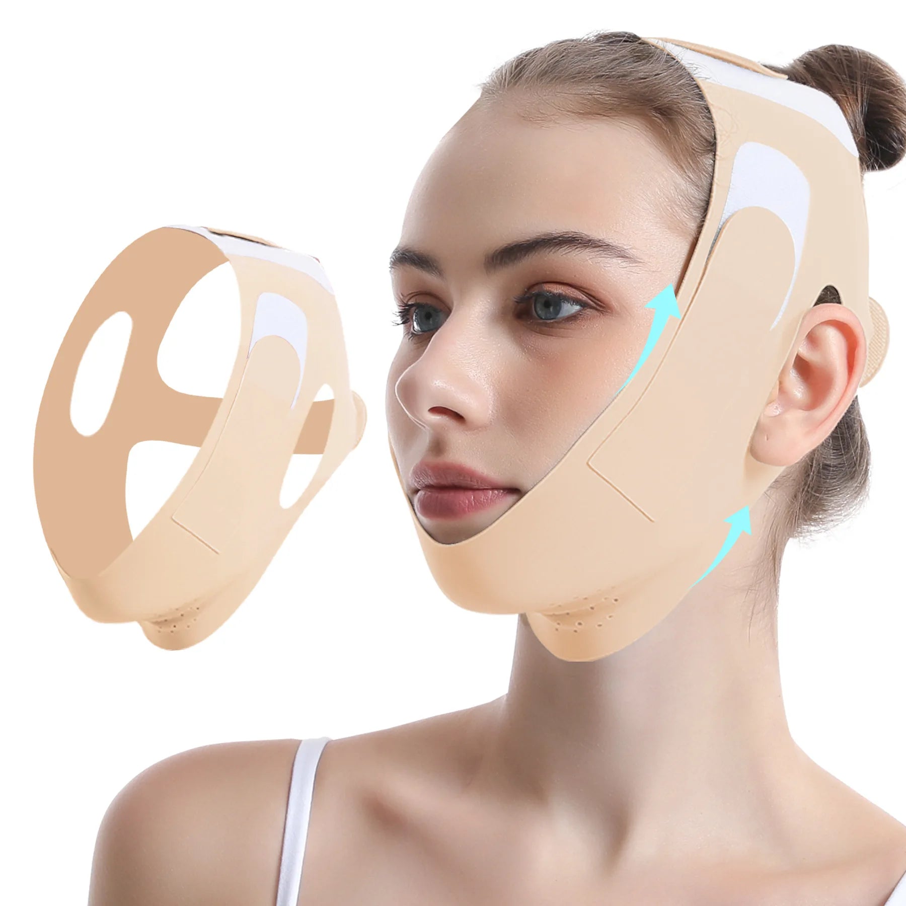 Graphene V-Line Mask Chin up Mask V Shaped Face Mask Chin Strap for Sleeping Jaw ExerciserReusable Face Chin up Patch