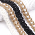 Deepeel LA804 1.8cm Garment Coat Hair Accessories Clothing Webbing Handmade Beaded Cotton Lace Fabric