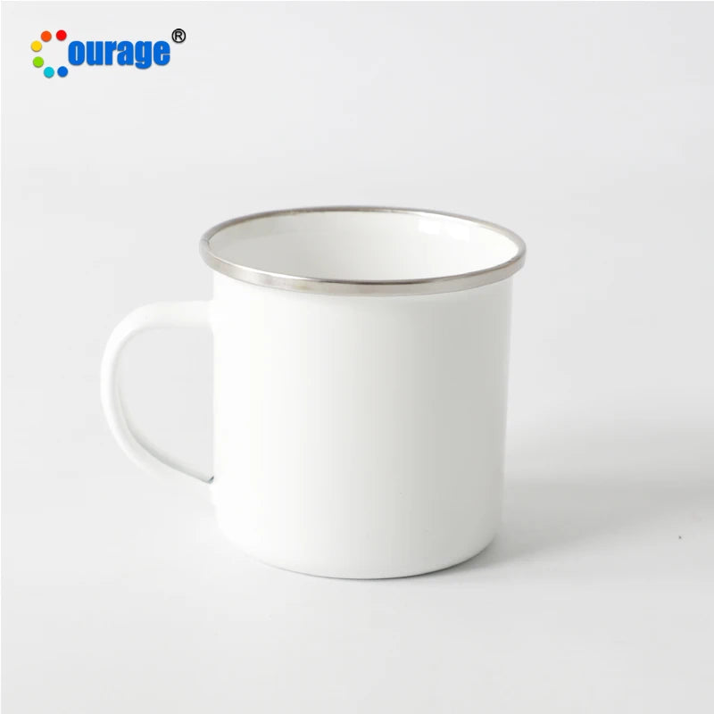 Hot Selling Sublimation White Enamel Cup Custom Logo Enamel Mug