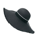 Womens Packable Black Straw Fedora Panama Sun Beach Derby Floppy Wide Brim Beach Sun Hat Ladies Summer Hats