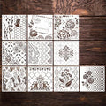 Painting Stencils Reusable Flower Textures Template DIY for Painting on Wood Floor Wall Decoration