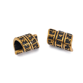 Viking Souvenir Stainless Steel Gold Viking Beard Beads Norse Rune Hair Beads Beard Bead Viking Jewelry