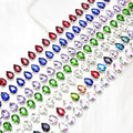 10*14mm Glass Waterdrop Rhinestone Cup Chain Trimmings Silver Base Crystal Applique Ribbon Diy Clothes Belt Jewelry Accessories