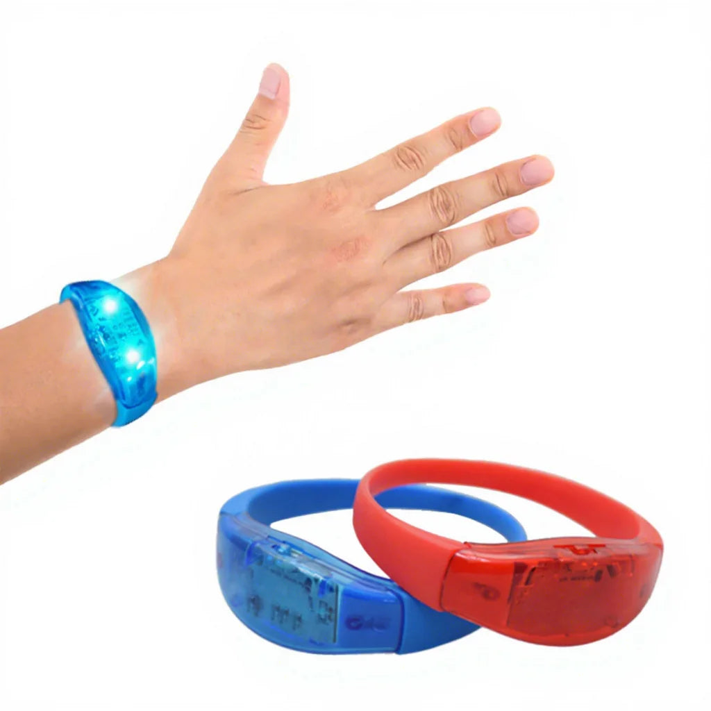 Custom Logo LED Silicone Wristband Light-Up Bracelets Battery Powered for Graduation Parties-Promotional Item for Adults Kids