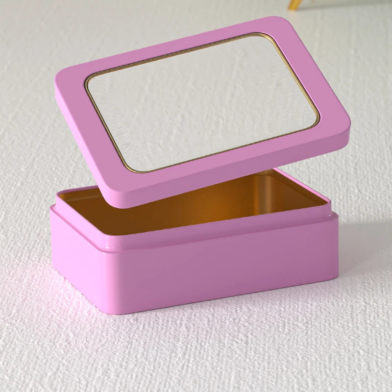 Wholesale Personalised Candy Tin Candy Can With Window Metal Tin Cookie Container