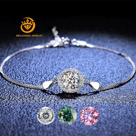 Factory Wholesale 925 Silver Moissanite Bracelet Diamond 1 Ct Gra Certified Moissanite Bracelet
