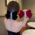 Big Bow Hair Clip Ponytail Holder Hair Accessories Big Size Elastic Hair Bands Solid Color New Hairpins