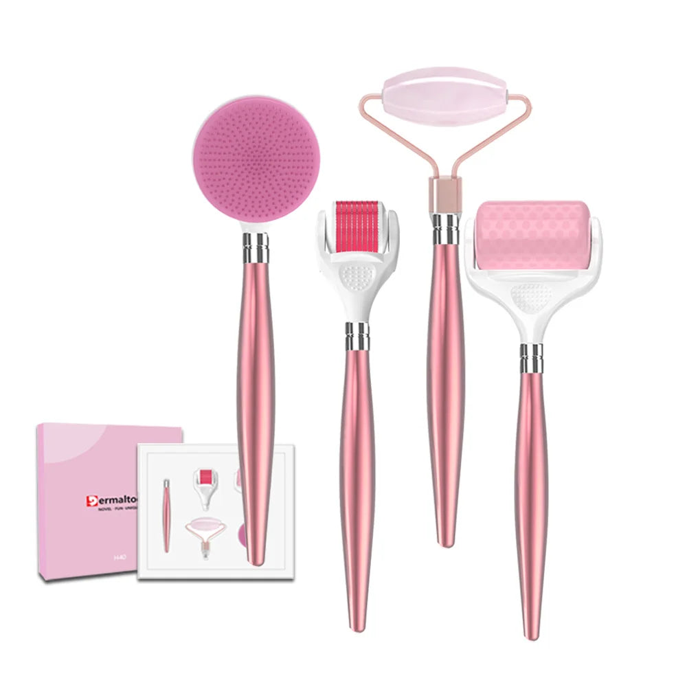 H40 Home Use Multi-Functional Jade Roller Facial Massager Gift Set for Face Skin Care Lifting Dark Circles Wrinkle Remover