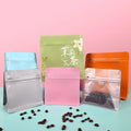 Matte White 250 Grams Coffee Pouch Flat Bottom Gravure Printing Moisture Proof Tea Bags Sachets