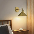 American Retro Lamp Shade Wall Light Nordic Minimalist Study Bedroom Bedside Iron Art Wall Lamp Wireless Charging Wall Lamp