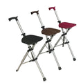 Portable Aluminum Folding Cane Chair Adjustable Lightweight Multi-Color Walking Stick Seat Outdoor Rest Rehabilitation Therapy