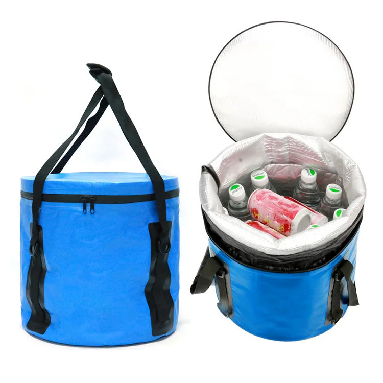 20L Insulated Plastic Outdoor Collapsible Leakproof Portable Travel Foldable Food Storage Bag Ice Bucket Freezer Cooler Box