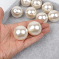 JC 30mm 40mm Big Size Round Plastic Abs Pearl Beads with Hole White  AbS Imitation Pearl
