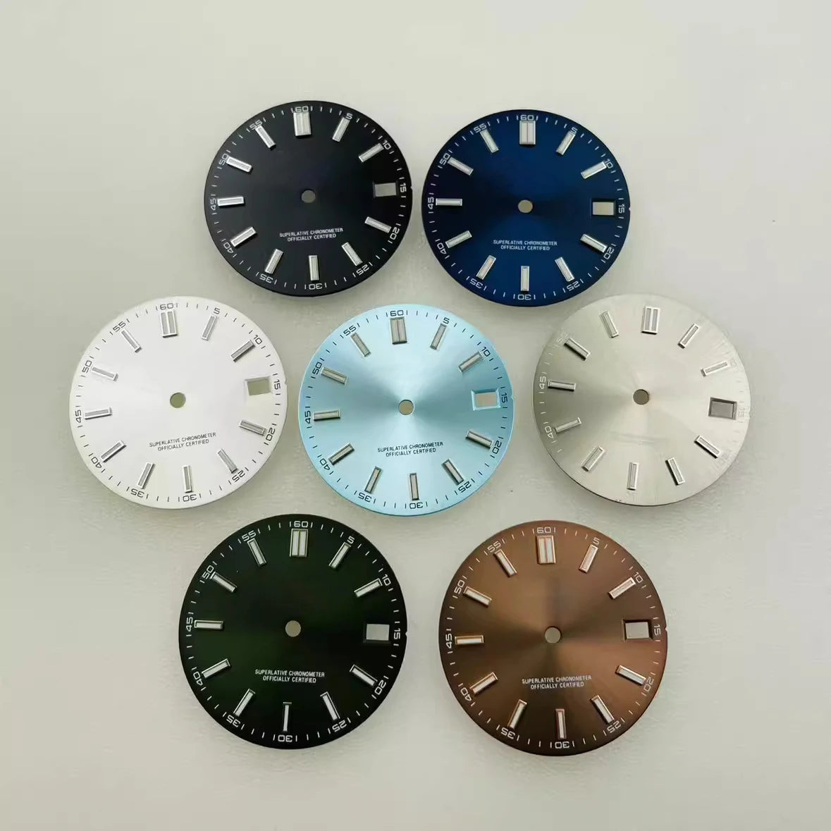 28.5mm Watch Dial with Blue Luminous Calendar Window Fit NH35 Automatic Movement Watch Accessories Parts