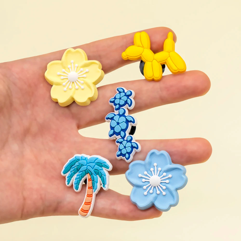 Manufacturer Factory Shining Summer Cute Pvc Shoe Charms Clog Trend Designer Custom Shoelaces Accessories Lights Sun Shoe Charm