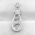 Sterling Silver 4*6+5*7+6*8mm Semi Mount Pendant Empty Frame Blank Support Setting S925 Base Without Center Stone for DIY Inlay