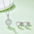 Hypoallergenic Nickel Free Jewelry Wholesale VVS Diamond GRA Certified Heart Cut Moissanite 925 Sterling Silver Jewelry Set