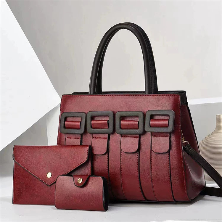 Fashion Casual Tote Shoulder Bag PU Leather Zipper Closure Letter Pattern Polyester Lining Lady Designer Women's Handbag