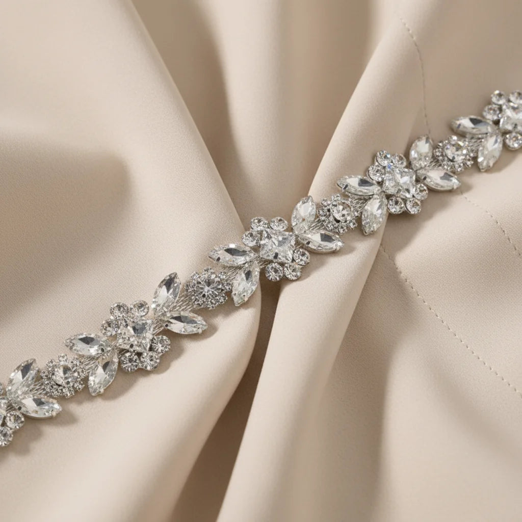 Elegant White Tassel Chain New Design Rhinestone Metal Fabric Glass Alloy 10mm Eco-Friendly Modern Garments Accessories