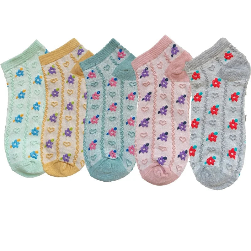 Wholesale Breathable Ladies Ankle-Length Socks for Summer Knitted Women's Foot Bare Socks for Autumn