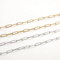 Tarnish Free Oval Stainless Steel Metal Textured Paper Clip Link Chain for Chain Jewelry Set Making