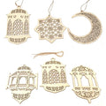 Islam Eid Ramadan Mubarak Wall Decoration Wooden Hanging Lantern Pendant Happy Eid Hanging Sign XD064