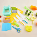 18-Piece Durable Children's Silicone Household Kitchenware Set Fruit Knives Cutting Boards Sandwich Molds Cooking Tool Kit Kids
