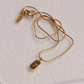Chris April Trendy Design 316L Stainless Steel 18k PVD Gold Plated Lucky Seven 7 Number Pendant Snake Chain Necklace