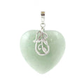 HZ Natural Green Aventurine Chakra Healing Crystal Stone Heart Shape Pendant Women Fashion Necklace Rose Quartz Heart Jewelry